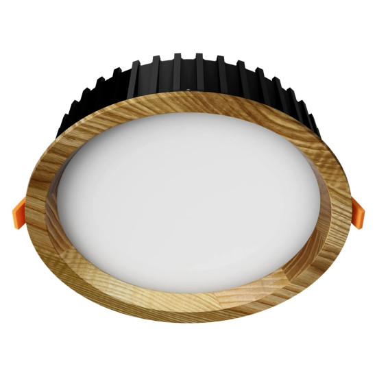 Recessed LED light RONDO WOODLINE 148 6W IP20 4000K 631lm Ash