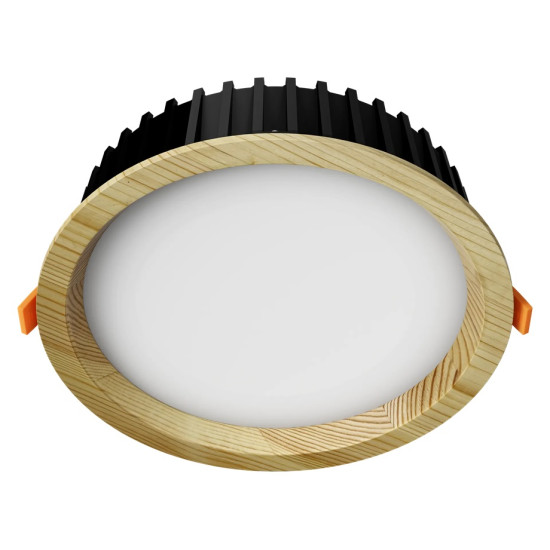 Recessed LED light RONDO WOODLINE 148 6W IP20 4000K 631lm Pine