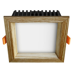 Recessed LED light SQUARE WOODLINE 120x120 6W IP20 4000K 558lm Ash