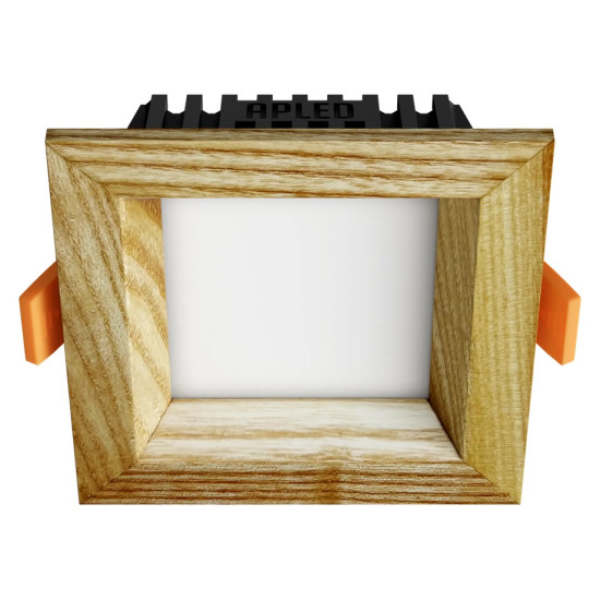 Recessed LED light SQUARE WOODLINE 90x90 3W IP20 3000K 187lm Ash