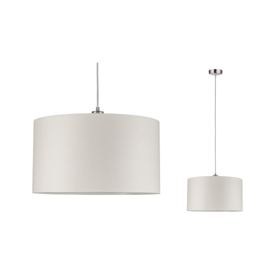 Pendant luminaire cream/brushed iron max. 60 W E27 TESSA