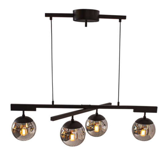 Pendant luminaire 4 x E14 smoke LABELLE