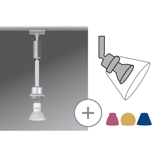 Pendant matt chrome LED-Spot DECO SYSTEM