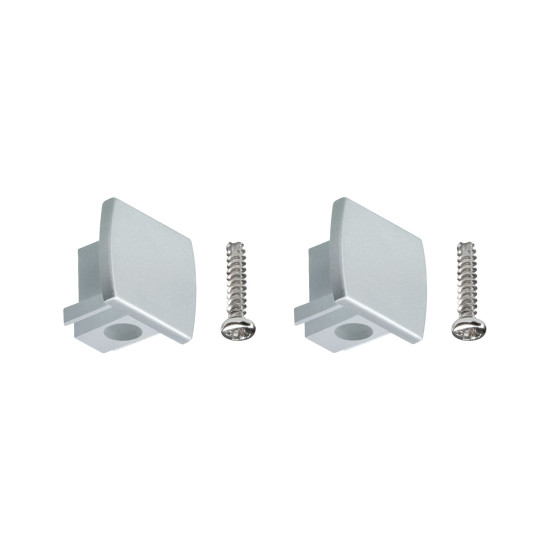 Rail Line end cap 2-piece set matt chrome