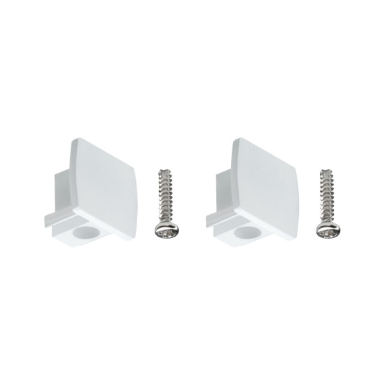 Rail Line end cap 2-piece set white