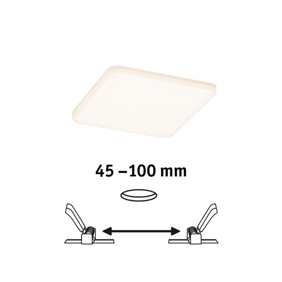 LED recessed panel  IP44  square 125x125mm 8,5W VELUNA VARIFIT
