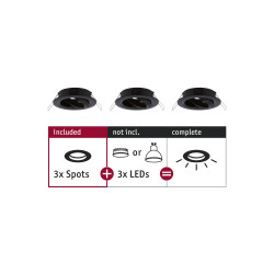 Recessed luminaire Spot swivelling max. 3x10W Black matt 230 V
