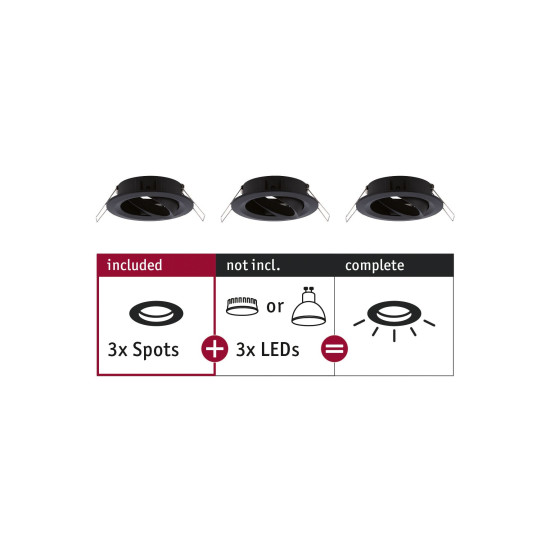 Süvisvalgusti keeratav max. 3x10W matt must 230 V Süvisvalgusti keeratav max. 3x10W matt must 230 V