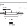 LED recessed panel IP44 12W AREO