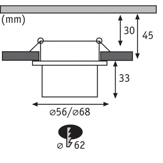 Recessed luminaire LED Black matt#Gold IP44 GIL