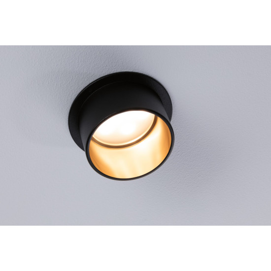 Recessed luminaire LED Black matt#Gold IP44 GIL
