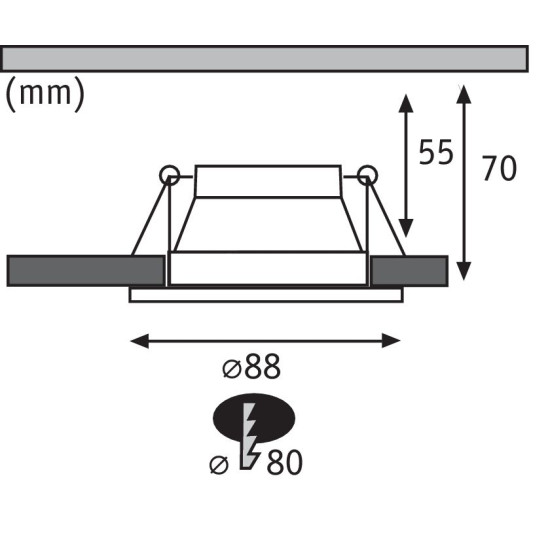 Iebūvējama lampa matēts melns reflektors LED 6.5W 3-step dim COLE