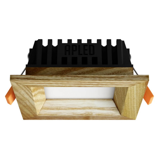 Recessed LED light SQUARE WOODLINE 90x90 3W IP20 3000K 187lm Ash