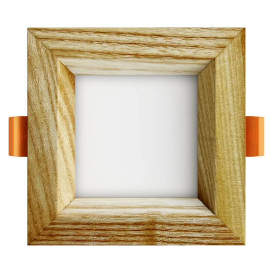 Recessed LED light SQUARE WOODLINE 90x90 3W IP20 3000K 187lm Ash