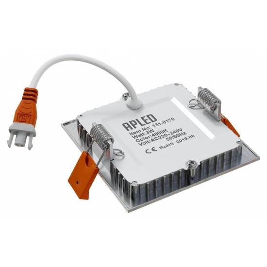 Süvistatav allvalgusti SQUARE 3W IP40 3000K 280lm standard matt kroom
