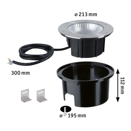 LED Recessed floor luminaire Durea IP67 round 213mm