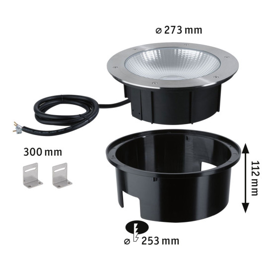 LED Recessed floor luminaire Durea IP67 round 273mm