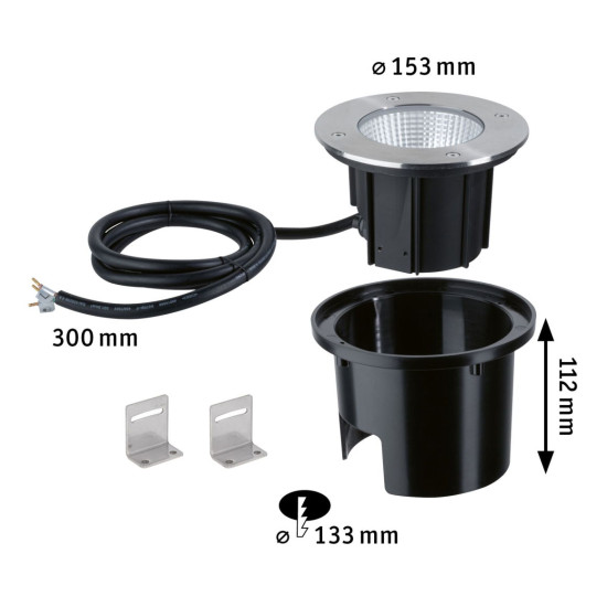 LED Recessed floor luminaire Durea IP67 round 153mm