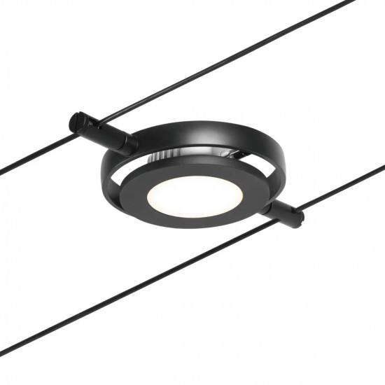 LED Cable system 5x280lm Black matt/Chrome ROUND MAC