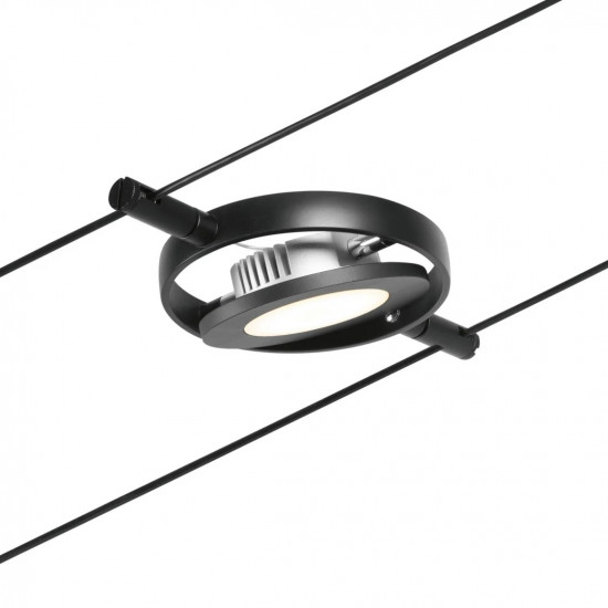 LED Cable system 5x280lm Black matt/Chrome ROUND MAC