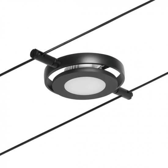 LED Cable system 5x280lm Black matt/Chrome ROUND MAC