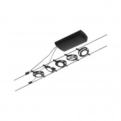 LED Cable system 5x280lm Black matt/Chrome ROUND MAC