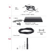 LED Cable system 5x280lm Black matt/Chrome ROUND MAC