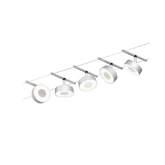 LED Cable system 5x400lm matt/Chrome CIRCLE BASIC
