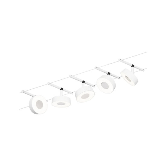 LED Cable system White matt/Chrome CIRCLE BASIC