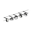 LED Cable system 5x400lm 5x5W 3000K Black matt/Chrome CIRCLE BASIC