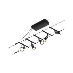 Wire system GU5,3 5x10W Matt black/Chrome SALT