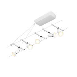 Wire system GU5,3 5x10W Matt white/Chrome SALT